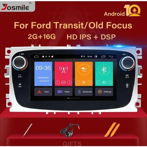 2 din Android 10 Car Radio For Ford Focus 2 3 mk2 Kuga Mondeo 4 Fiesta Transit Connect S-C MAX Multimedia GPS Navi head unit DAB