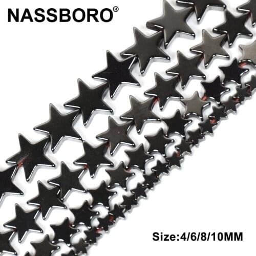 Natural Star Shape Hematite Stone Beads For Jewelry Making Black Loose Spacer Beads Necklace Bracelet Diy Accessories