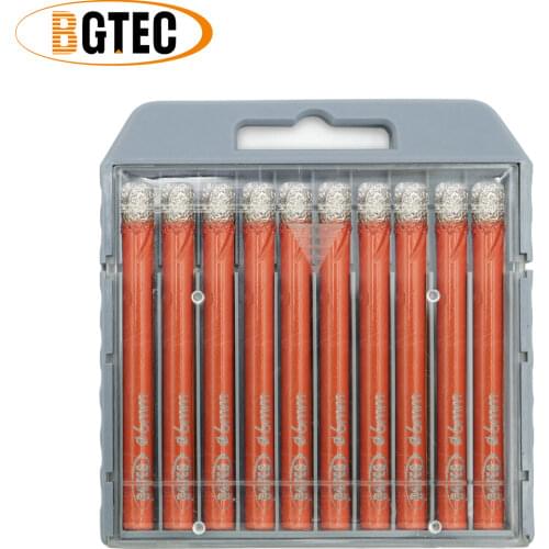 BGTEC 10pcs/set 6mm Round shank Dry Vacuum Brazed diamond drill bits ceramie tile granite drilling bits