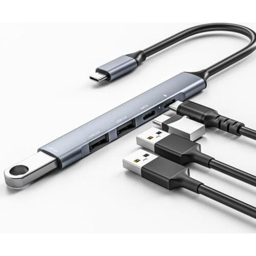 Type-c Hub 3usb Interface Dual Type-c Docking Station Hub Pd65w 2*USB2.0+1*USB3.0+type-c Data+pd Fast Charge 5-in-1