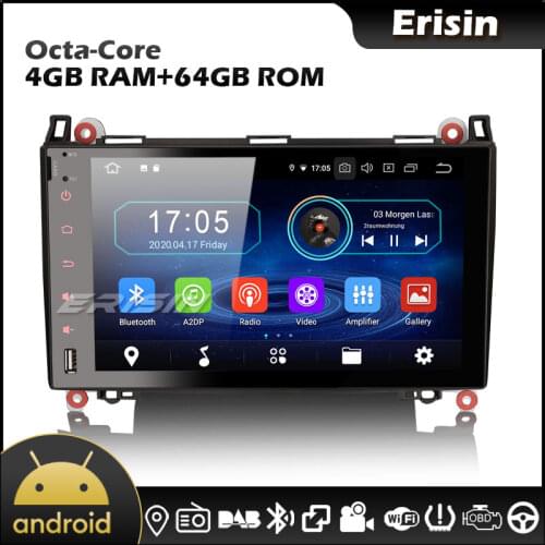 Erisin 6992 9" Android 10.0 WiFi BT TPMS Car Radio for Benz A Class W169 B Class W245 Sprinter Viano Vito VW Crafter