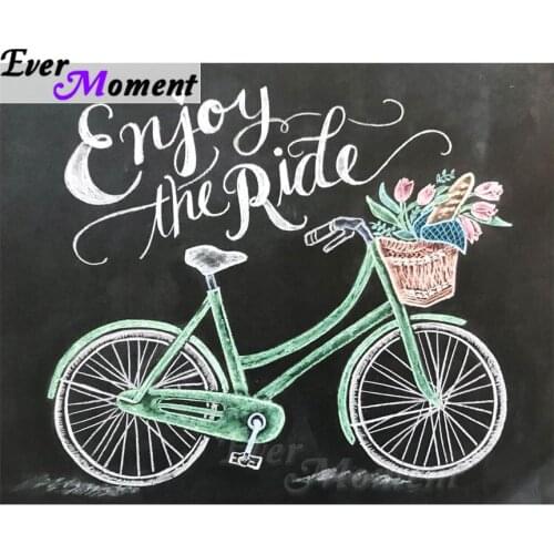 Ever Moment Diamond Painting Bike Cross Stitch 5D DIY Full Square Home Decorations Rhinestones Diamond Embroidery ASF1321
