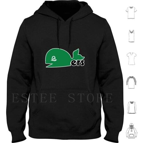 Whalers Alternate Logo Hoodie Long Sleeve Green Blue Whale Whalers Whalers Sports Hockey Town City Ice Winter Stick Logo