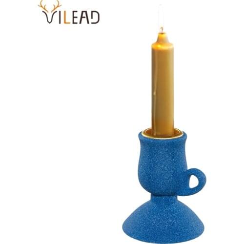 VILEAD Ceramic Candlestick Figurines Creative Desktop Art Decor Support For Candle Home Festival Candlelight Dinner Accessories