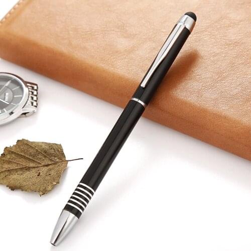 Metal Ballpoint Pen 0.5 mm Blue Black Luxury Custom Logo Advertising Ball Gift Pen for School Student Stationery Office