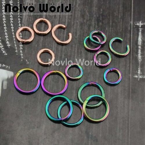 Nolvo World 20-100 pieces inner 5.6mm,9.5mm metal O ring bag handle iron wire circle women handbag buckle accessories
