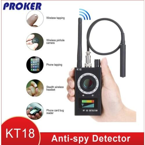 Multi-function Anti-spy Detector Camera GSM Audio Bug Finder GPS Signal Lens RF Tracker Detect Wireless Products 1MHz-6.5GHz K18