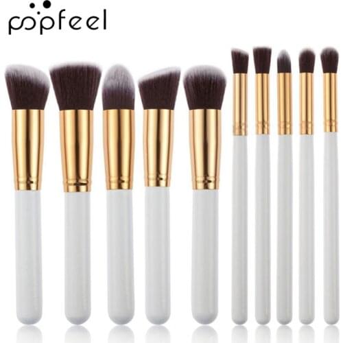 POPFEEL 10PCS Makeup Brush Set, Fundation Blush&Powder Eye Shadow Makeup Brush Tool