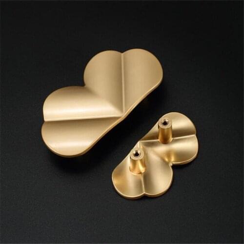 New Golden Black Four-leaf Clover Shape Zinc Alloy Wardrobe Door Handle Cabinet Door Knob Simple Drawer Bathroom Closet Pull