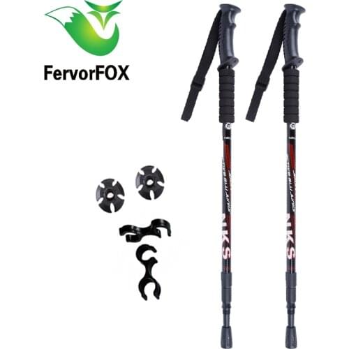 1Pair/2pcs/lot Trek Pole Nordic Walking Poles Telescopic Alpenstock Aluminum Alloy Shooting Walking Stick Crutch Senderismo