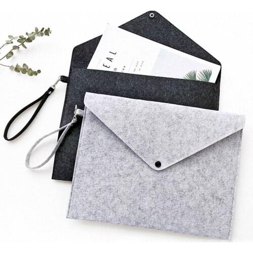 1pcs Simple A4 Big Capacity Document Bag pad Business Briefcase File Folders storage Chemical Felt Filing Products 2colors