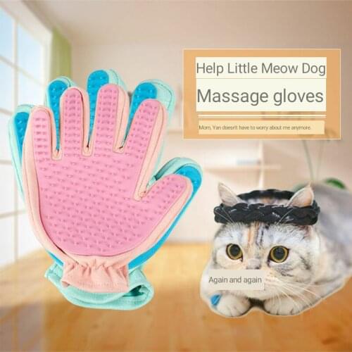 Rolled cat finger gloves upgrades massage with faux suede rolled cat gloves resistant pet supplies