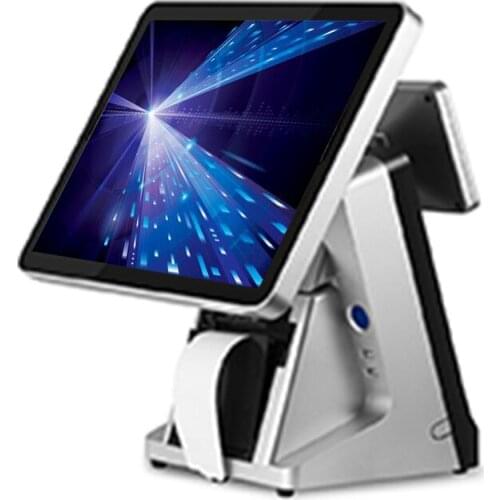 Restaurant Pos System stock touch All In One POS terminal with VFD built in 58mm printer POS