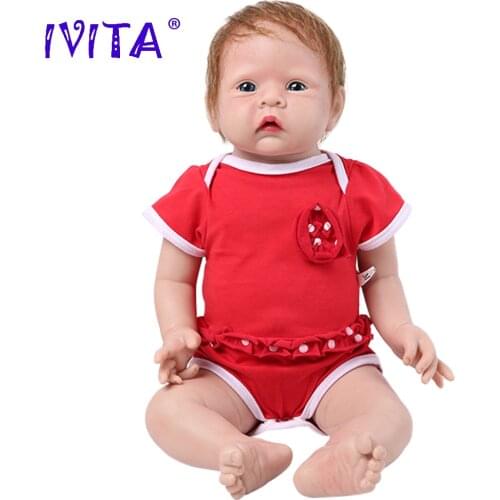 IVITA WG1521RH 50cm 3.6kg Realistic Silicone Reborn Dolls 3 Colors Eyes Choices Newborn Baby Toys for Children Christmas Gift