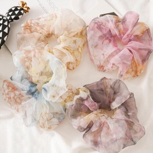Q Fashion Headwear Mesh Gauze Scrunchies Women Girls Small Fresh Elastic Hair Bands Rubber Band Hair Accessories Ponytail Holder