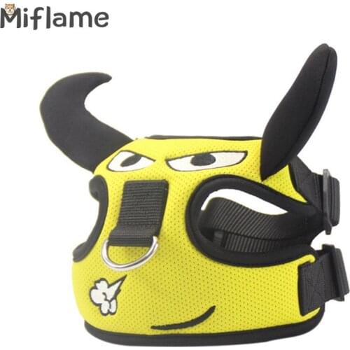 Miflam Reflective Dog Harness Cartoon Corgi Pomeranian Collar Nylon Dog Collar For Pet Harness Breathable Small Dog Chest Strap