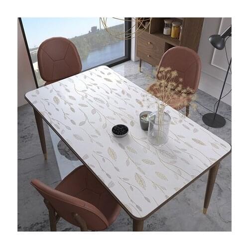 New Arrive tablecloth for living room home decoration waterproof and oil proof dining Mat Kitchen Pattern Oil Cloth Soft glass