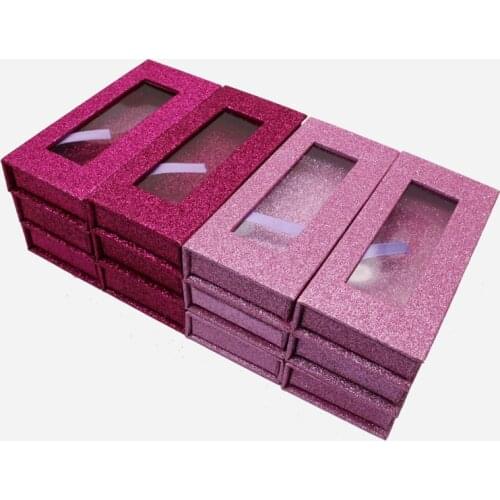 Wholesale 25mm false eyelashes packaging box 3d Mink Lashes Glitter Case Empty Makeup Eyelash Storage Custom logo