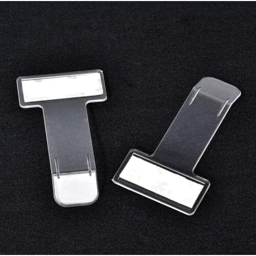 10pcs Car Parking Ticket Clip Folder Mini T-shape Transparent Auto Interior Organizer Permit Card Bill Holder Sticker Fastener
