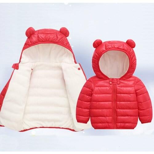 2020 Children Cotton Wear Winter Kids Clothes for Girls Boys Plus Velvet Light Down Jacket Cotton-Padded Coat Colorful Snowsuits