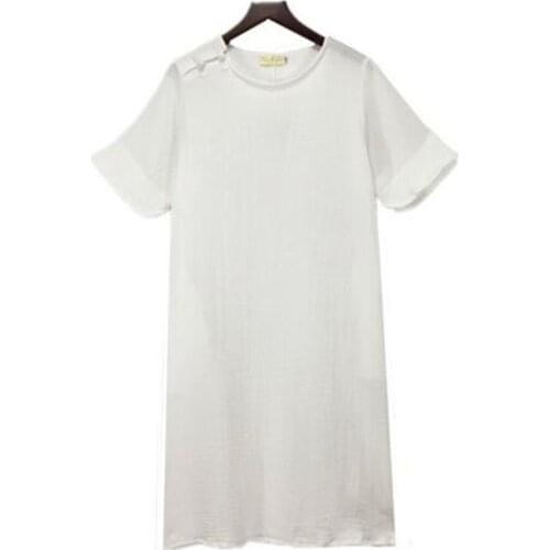 2020 Fashion Women Retro Cotton Linen Dress Plus Size XS-4XL/5XL/6XL Fashion O-Collar Casual Beach Summer Women Dress Vestidos