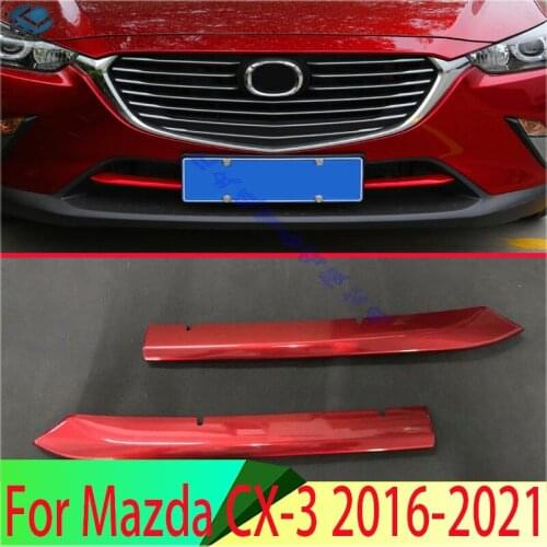 ABS Chrome Front Grille Accent Cover Lower Mesh Trim Molding Styling Bezel Garnish For Mazda CX-3 2016 2017 2018 2019