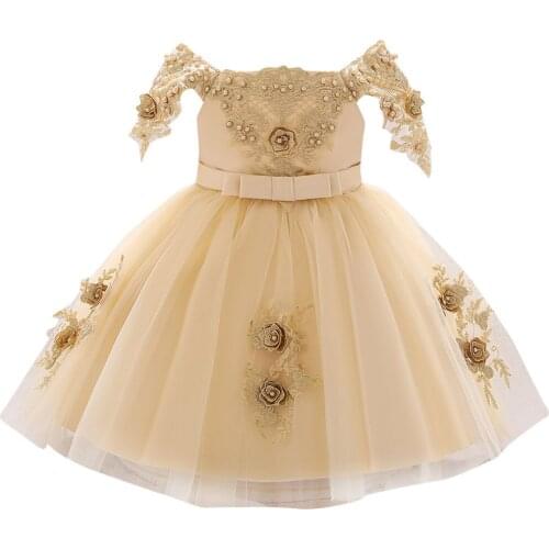 Baby dress for girls Pageant Gown vestido clothes for girls sleeveless lace Princess Party Birthday Wedding Dresses CM