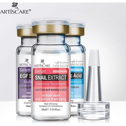 ARTISCARE Hyaluronic Acid + EGF + Snail Serum 3PCS Anti Wrinkle Aging Acne Treatment Scar Removal Essence Whitening Skin Care