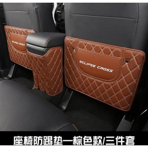Car styling For Mitsubishi Eclipse Cross 2018 Car interior PU rear seat protection pad anti kick mat