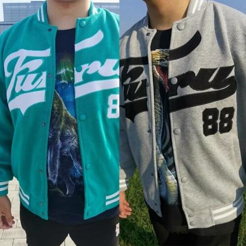 Baseball Jacket Men Hip Hop Letter embroidery Bomber jacket knitting coat 2021 new casual loose couple clothes Varsity jacket