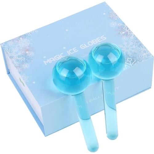 Large Beauty Ice Hockey Energy Beauty Crystal Ball Facial Cooling Ice Globes Water Wave Face and Eye Massage Skin Care 2pcs/Box
