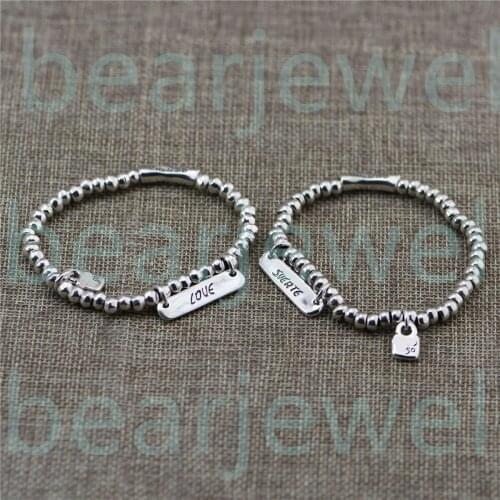 Love And Luck 19CM Spanish Styles Silver Beaded Bracelets For Mothers Day Gifts