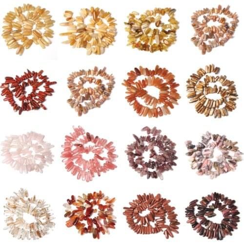 15.5" Natural Lace Agat Point Quartz Beads 10-24 mm Drilled Long Teeth Stick Strand Beads For DIY Making Jewelry Necklace Decora