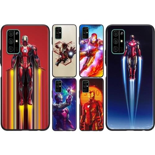 Marvel Iron Man Superhero For Huawei Honor 50 SE V30 View 20 V20 30i 30S 30 20S 20E 20i 20 Lite Pro Plus Black Phone Case