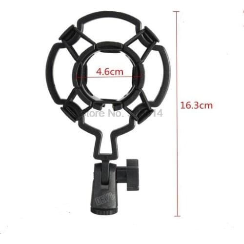 100pcs/lot Bearable 3KG Load Mic Microphone Shock Mount Clip Holder Stand Radio Studio Sound Recording Bracket Black
