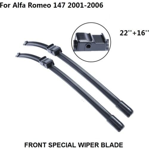 For Alfa Romeo 147 2001-2006 22''+16'' Wiper Blade Accessories For Auto Cars Natural Rubber Windscreen Wipers