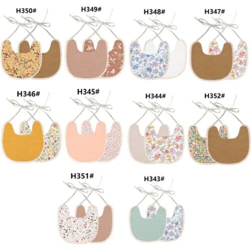 Infant Baby Girl Boy Bib Kid Toddler Dinner Feeding Tassel Double-deck Cotton Linen Burp Cloths Saliva Towel