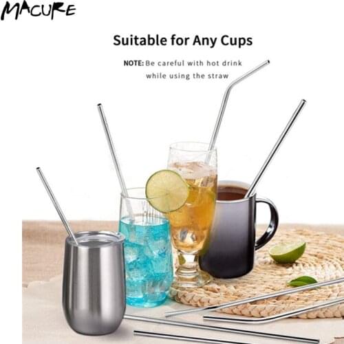 Home Kitchen Food Grade Reusable Drinking Straw High Quality Stainless Steel Straw with Cleaner Brush Wholesale
