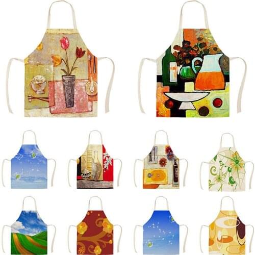 Retro Flower Builing Apron For Woman Aprons Kids Dress Household Cleaning Pinafore Garden Haircut Nurse WQTX12