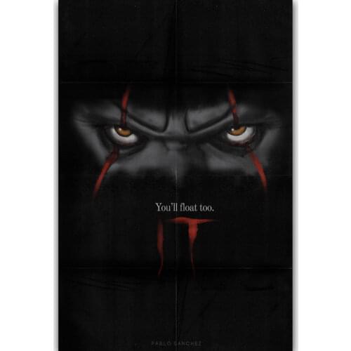 Hot New 2017 IT Movie Pennywise Stephen King-Silk Art Poster Wall Sicker Decoration Gift