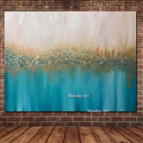 Art Hand Painted Abstract Blue Blossom Pictures Abstract Oil Paintings Modern Wall Art Landscape Paintings for living room Wall