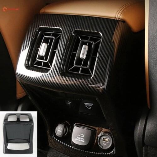 Carbonfiber Interior Accessories Car Rear Armrest Air Outlet Trim Panel Cover ABS Interior Decoration For Kia Sorento MQ4 2021