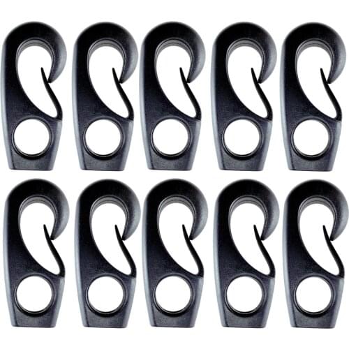 Pack of 10 Plastic Hooks for Kayaks 8mm Expander Rope Bungee Rope Carabiner