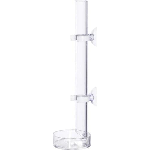 35cm Acrylic Shrimp Feeder Tube Feeding Dish Bowls for Fish Tank Aquarium Shrimp Fish, with 2 Suction Cups