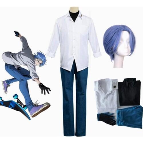 Anime Sk8 The Infinity Cosplay Costume Langa Hasegawa School Uniform Set And Wig