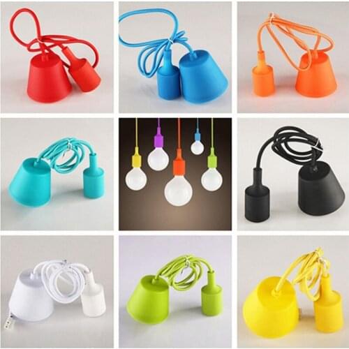 Colorful Edison Modern Pendant Lights Vintage Silicone Bulb Socket hanging Light E27 Drop Lighting Creative DIY Lamp Holder