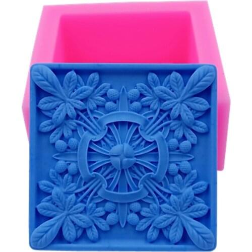 Square Design Soap Molds Flower Silicone Mold for Natural Soap Making