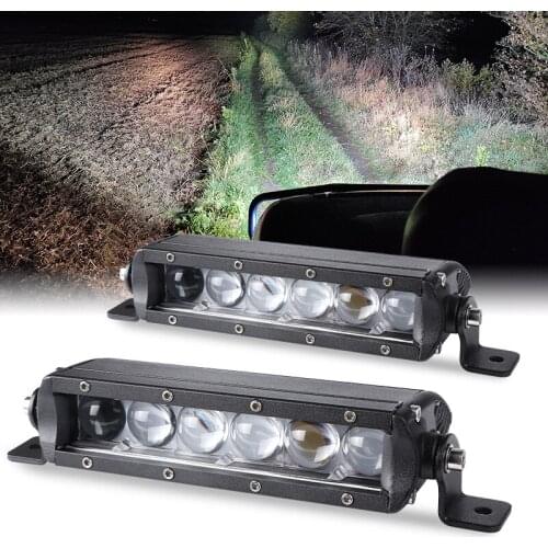 7 Inch Slim LED Bar 30W Spot Beam Lamp 6000K White Light DC 10-30V For Car Motorcycle Offroad