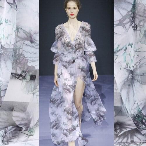 Summer New Thin Silk Georgette Fabric Breathable Silk Clothing Scarves Swinging Skirt DIY Fabric