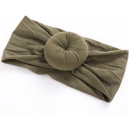 Handmade Cute Round Girls Wide Nylon Headbands Fashion Baby Girls Cotton Nylon Head Bands Toddlers Infant Bandage Head Wraps